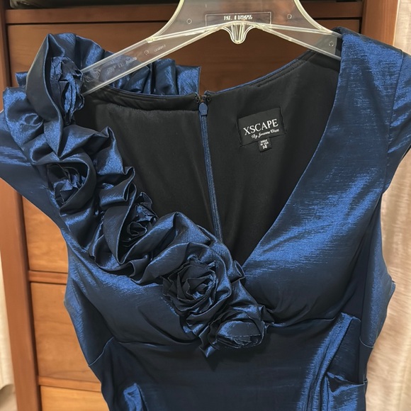 Blue Asymmetrical Ruffled Dress - Picture 5 of 6